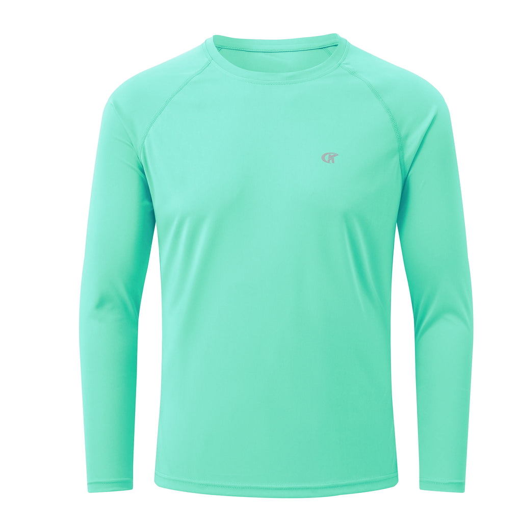 Men UPF 50+ Long Sleeve T-Shirt, Rash Guard Breathable Tops, Pullover Shirt for Sport Fishing Hiking Workout Outdoor Beach