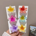 Hawaiian Gradient Hair Clips Flower Hair Claws Women Small Size Fashion Headwear Hairpin Crab Barrette Hair Accessories