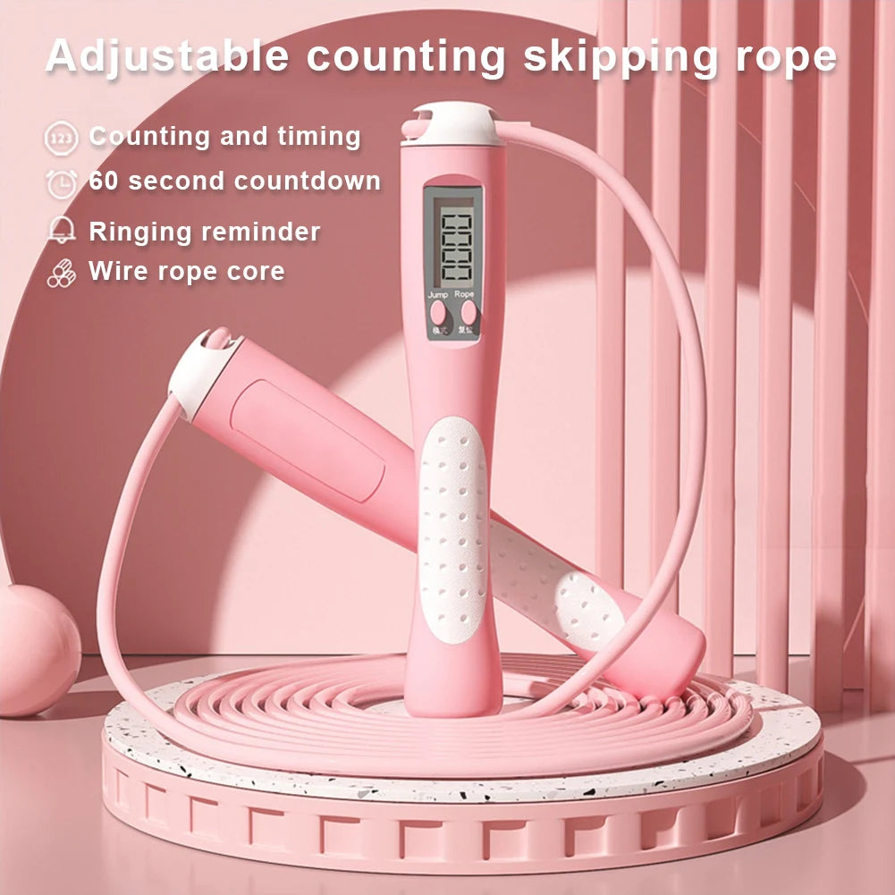2.8m Counting Jump Rope Adults Adjustable Skipping Rope Jumping Rope with Counter Home Exercise Gym Training Fitness Equipment
