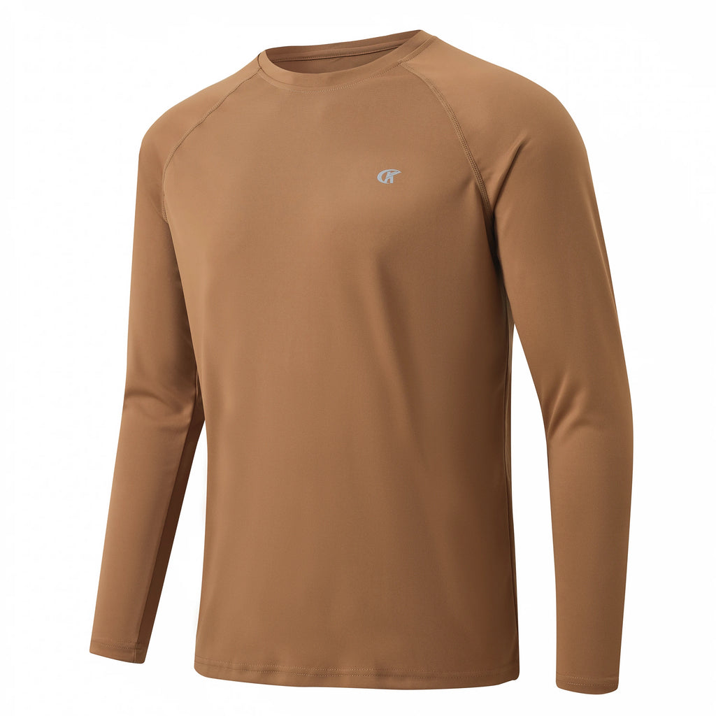 Men UPF 50+ Long Sleeve T-Shirt, Rash Guard Breathable Tops, Pullover Shirt for Sport Fishing Hiking Workout Outdoor Beach